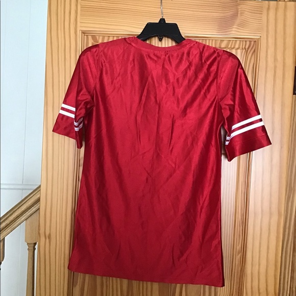 FOOTBALL PLAYER COSTUME HALLOWEEN SZ M QUARTERBACK RED WHITE - Picture 5 of 15